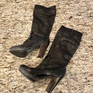Frye leather mimi scrunch boots